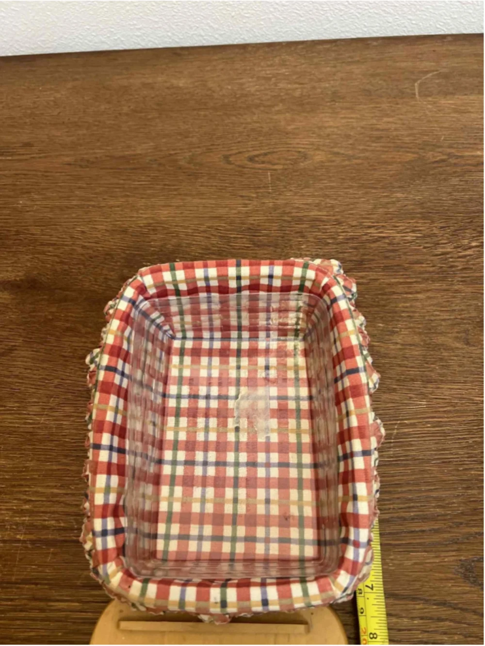 Longaberger Basket 2000 AMW Signed Lid, Plaid Liner & Protector Handwoven USA